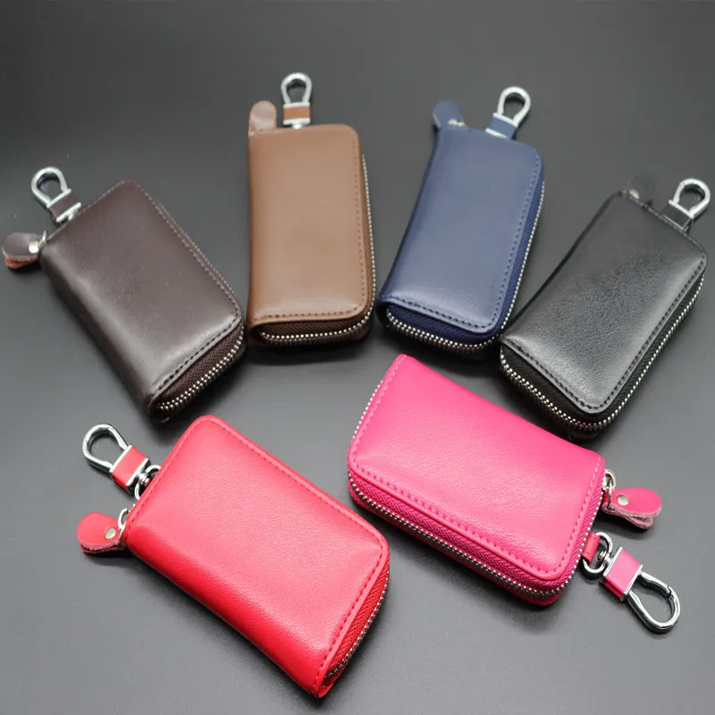 DHL50pcs Key Wallets Women Men Unisex PU Plain Large Capacity Multifunctional Short Credit Card Holder Mix Color