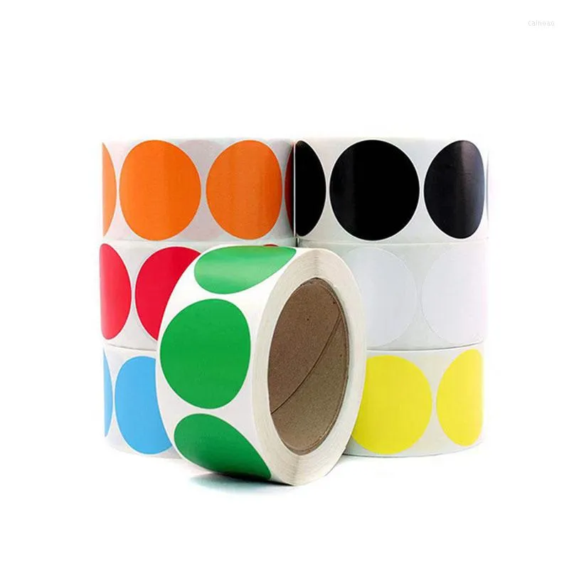 Gift Wrap 500 Pcs/Roll Color-Code Dot Labels Stickers 6 Colors Round Blank Classification Mark Sticker 1 Inch Party