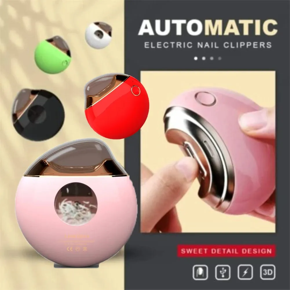 Manicure de aparador elétrico de unhas automáticas para adultos para adultos garotas de unhas pedicure dedo dedo dedo dedo scissors unhas de detritos recipiente