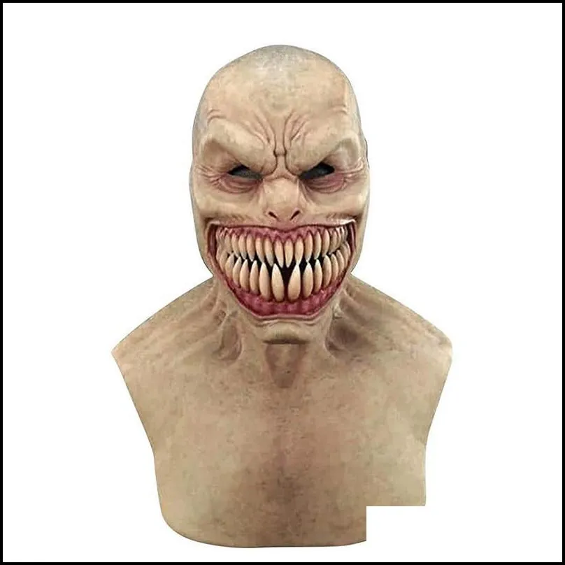 Party Masks Adult Horror Trick Toy Scary Prop Latex Mask Devil Face Cover Terror Creepy Practical Joke For Halloween Prank Toys