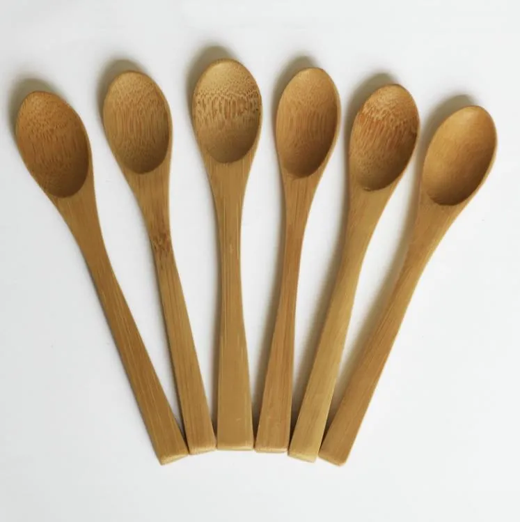 8 Size Small bamboo Spoons Natural Eeo-Friendly Mini Honey Spoon Kitchen Mini-Coffee Teaspoon Kids Ice Cream Scoop 9-16cm SN6842