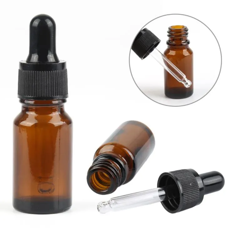 10 ml Amber Glass Dropper Butelka do olejku eterycznego Aromaterapia Perfume Pojemnik Perfumowy Perfume Butelka na promocję SN6846