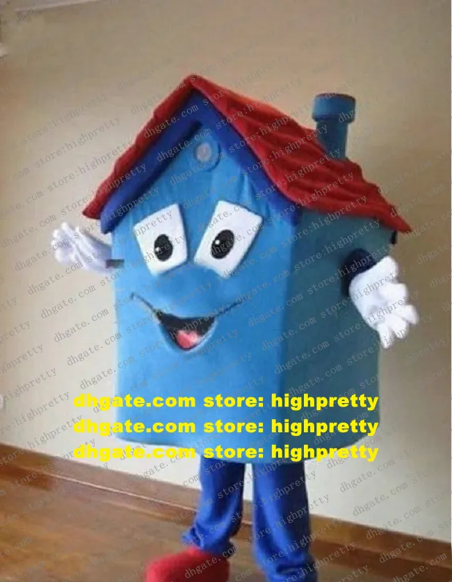 Blue House Mascot Costume Adult Cartoon Character Outfit Parent-Child Activity Affection Expression CX4047