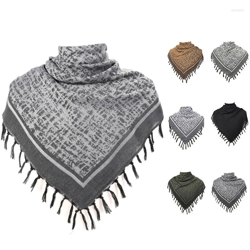 Bandanas Arab Scarf Tactical Military Keffiyeh Shawl Neck Head Wrap Mens Outdoor Camping Wind-Proof Face Arabian Shemagh