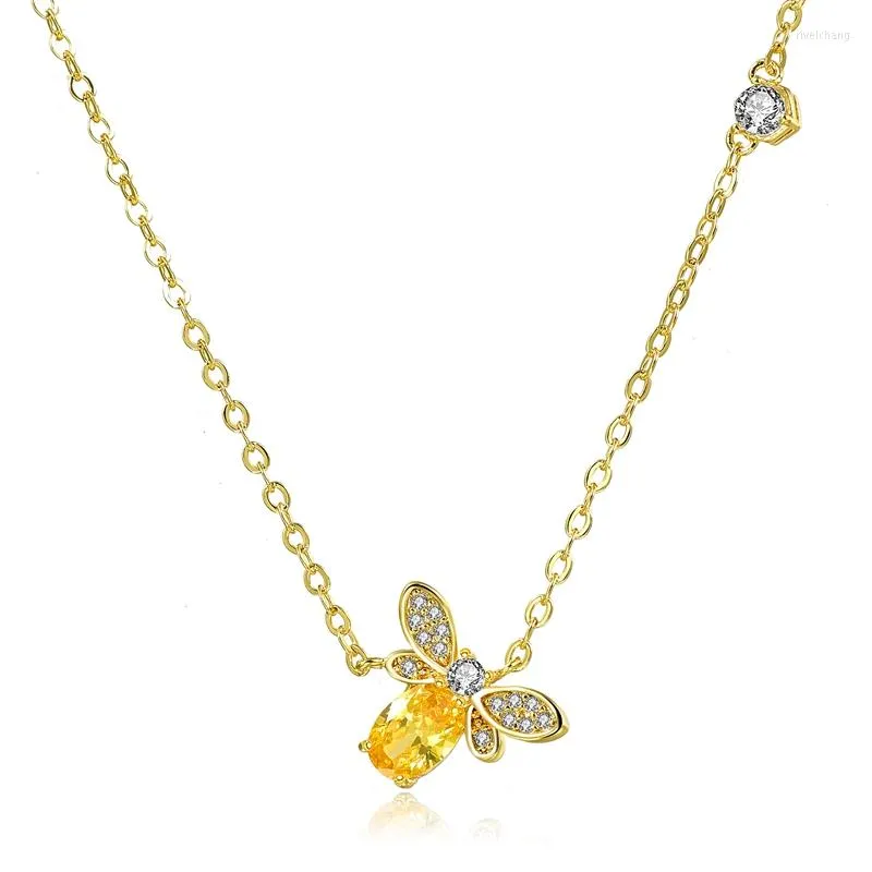 Pendentif Colliers Szelam Jaune Cristal Animal Abeille Strass Bijoux Collier Femme 2022 Collier De Mujer SNE190070