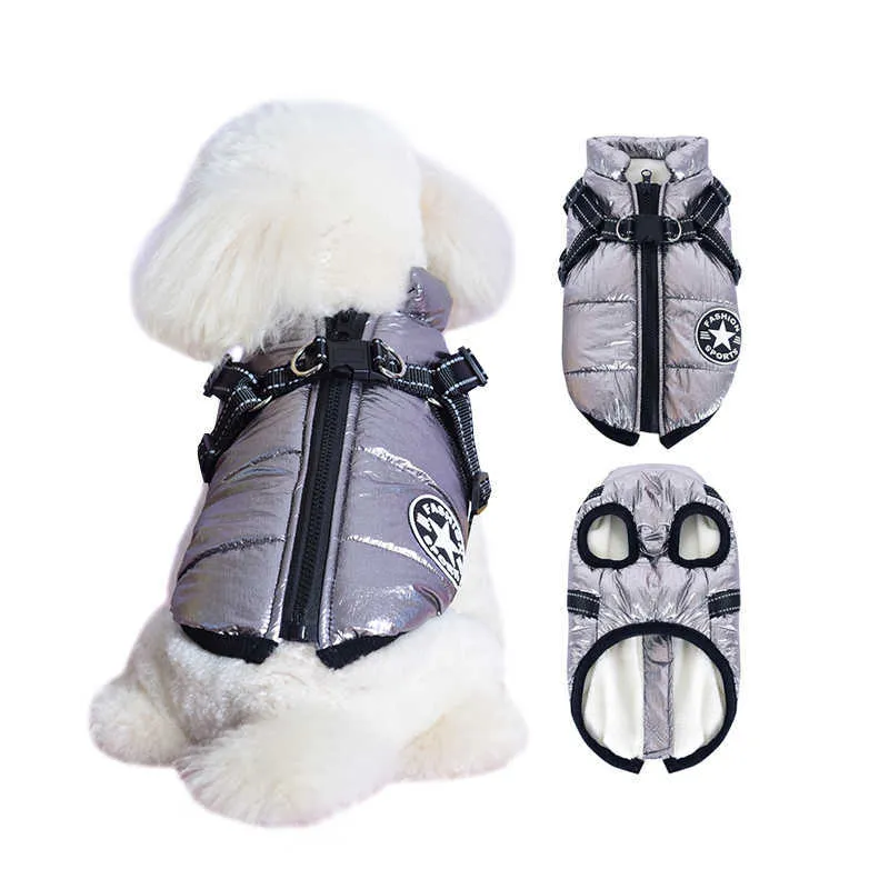 Vêtements de chien hiver vestes de chien de compagnie gilet imperméable chaud harnais de chien vêtements pour petits chiens moyens français bouledogue tenue Schnauzer manteau T221018