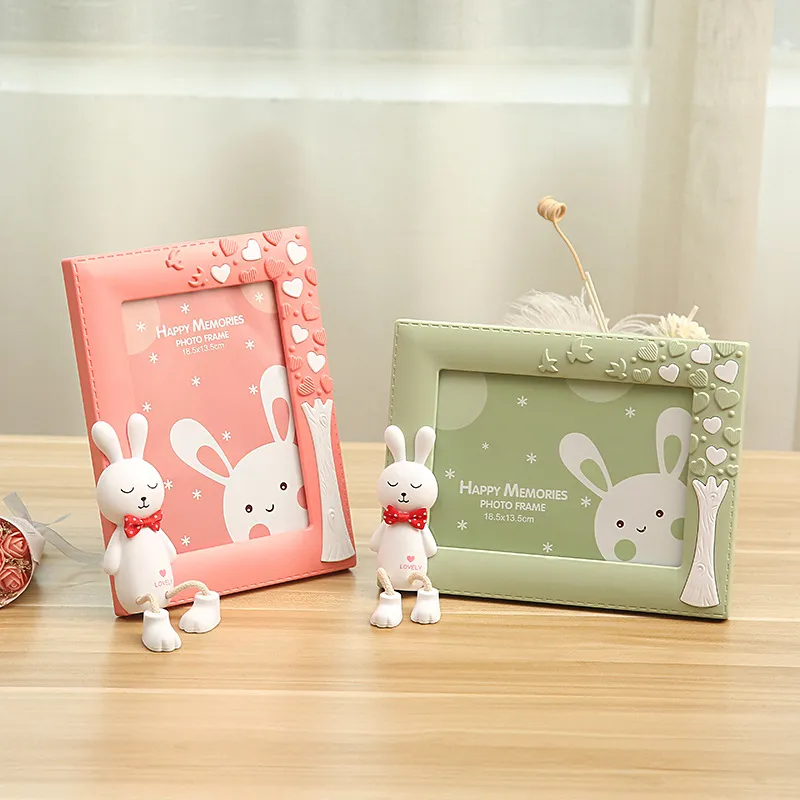 10 PCS Baby Shower Favors 7 pouces de Bande Dessinée Mignon Lapin Cadre Photo 7 " Maternelle Étudiant Cadres Photo Ornement Décoratif de Chambre d'enfants