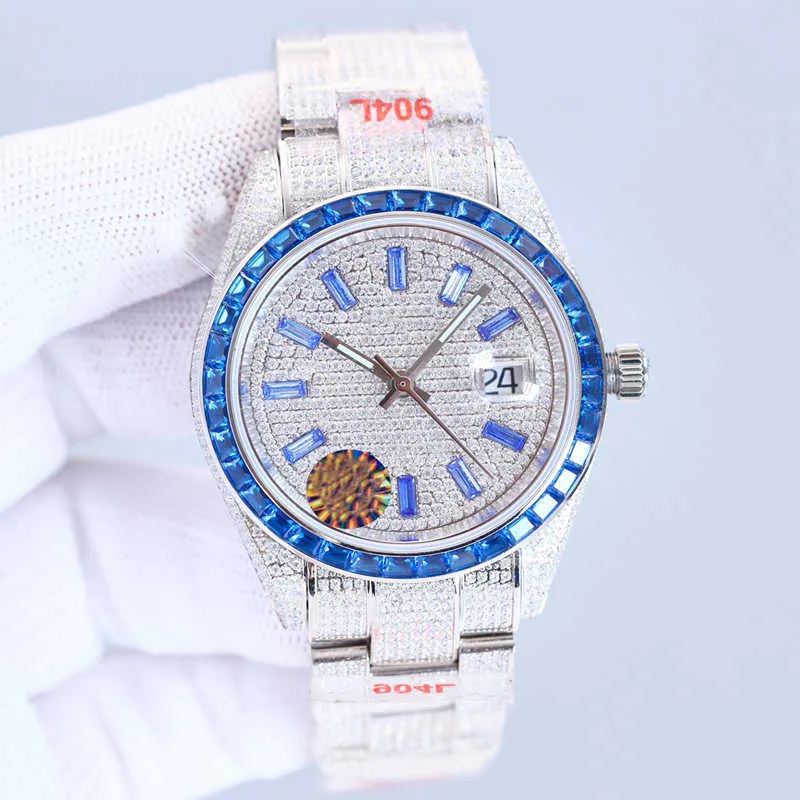 2023QPSO Wristwatches Relógio de diamante Relógio mecânico masculino 41mm Stainls Strap Sapphire Sapphire impermeável
