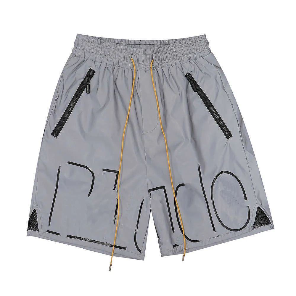 Herren rhude Shorts Pant Reflective Classic Letters Casual Mesh Hosen Sommer Beach Schwimmhosen