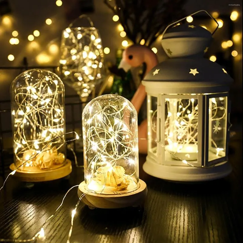 Strängar 3st fairy lampor koppartråd led sträng jul krans inomhus hem bröllop år dekoration batteri drivs