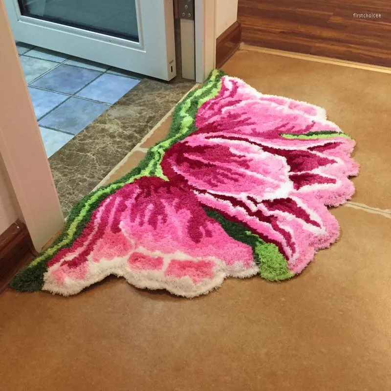 Dywany przylot jasny kolor artystyczny dywan do maty drzwi dywan tulipany 80 60 cm