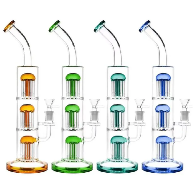 Bong Tall Pipe Water Thick Glass Dab Rig Removeable SET For Dabs