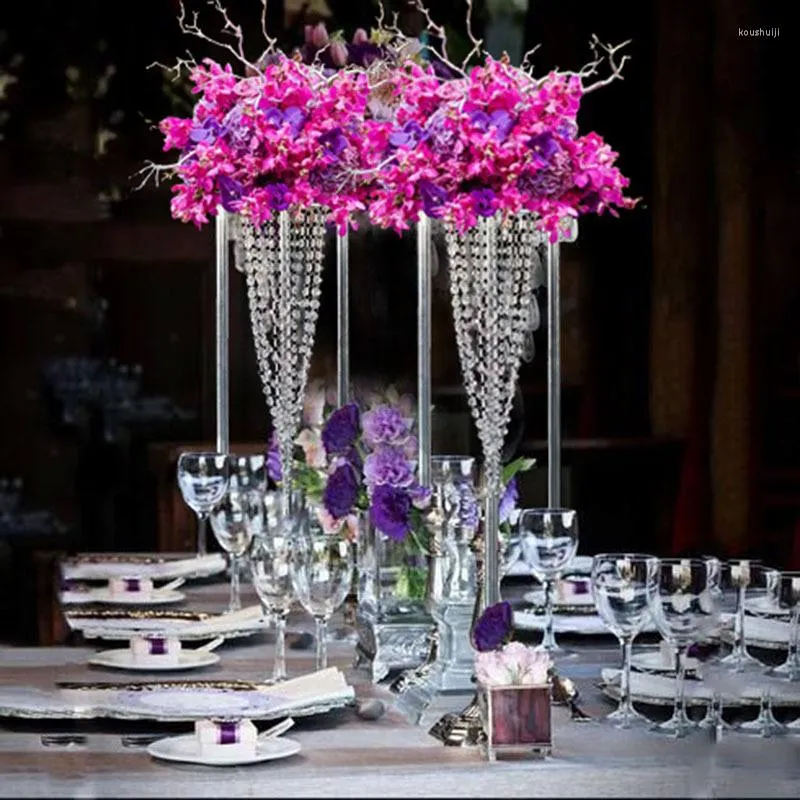 Decorazione per feste Porta fiori in acrilico Crystal Road Leads Centrotavola per matrimoni Home El Table Decor