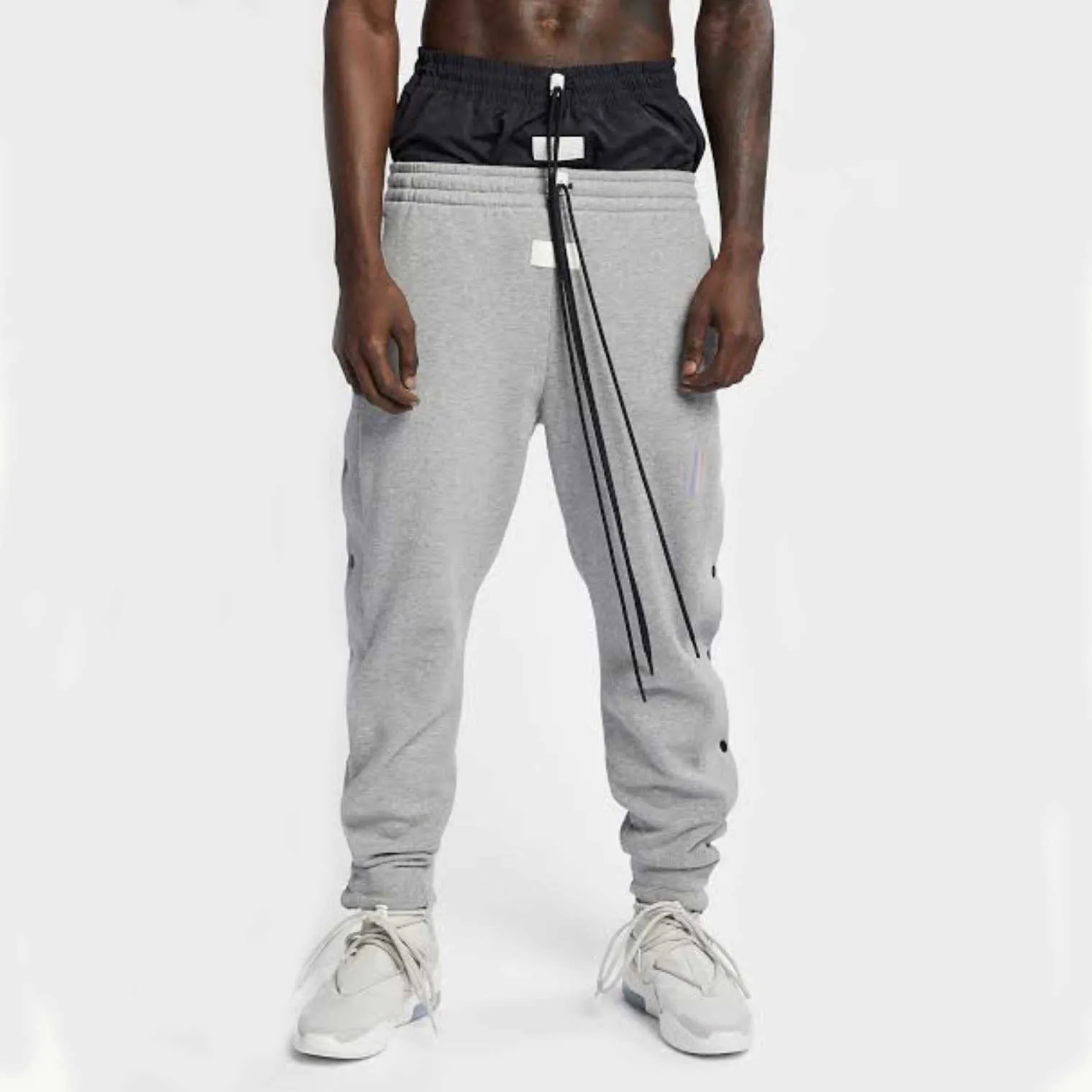 Mens Pants strearwear hip hop Pants Side button Sweatpants Casual sports trousers Streetwear