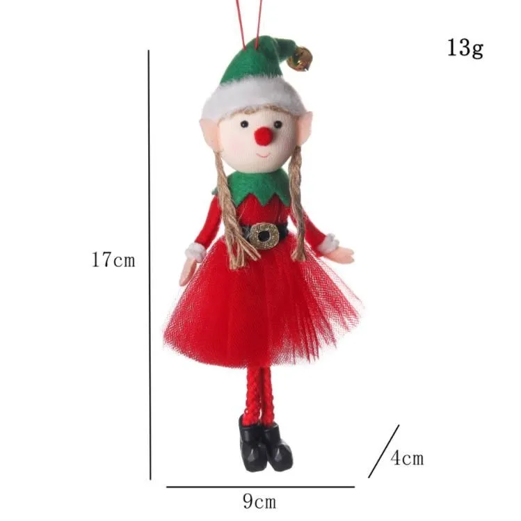 Christmas Elf Dolls Decoration Adorable Boy and Girl Xmas Tree New Year Ornament Home Gifts SN4726