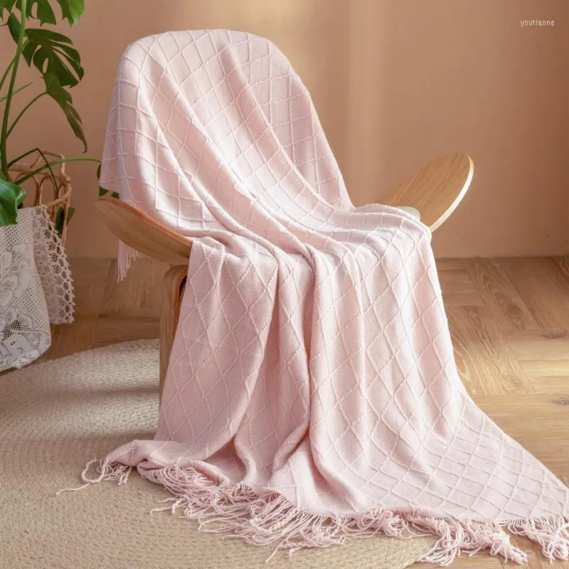 كرسي يغطي Unya Deluxe Mesh Blanket رمي دافئ ناعم مرجح لسرير الصوف منقوشة الرمح