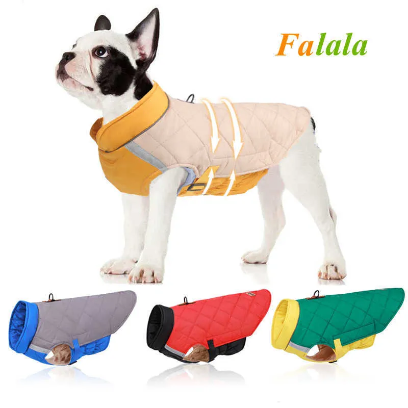 Abbigliamento per cani M-5XL Impermeabile Abbigliamento per cani di grossa taglia Inverno Caldo Cappotto per cani di grandi dimensioni Giacca Gilet riflettente Abbigliamento per cani di taglia media Bulldog francese T221018