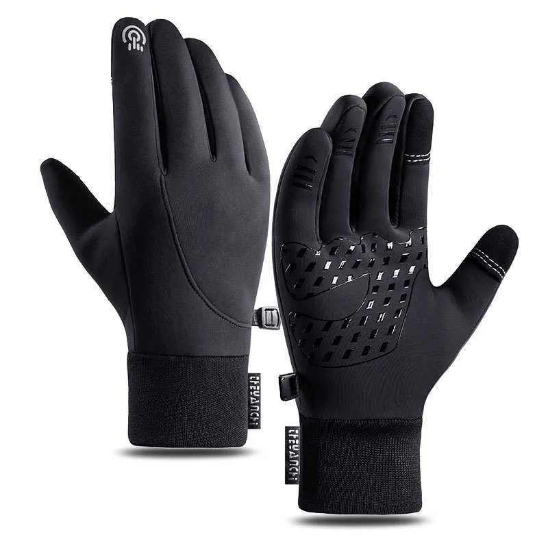 Ski Gloves Winter Ski Gloves Men Cycling Bike Women Thermal Fleece Cold Wind Waterproof Touch Screen Bicycle Warm Running Skiing Mitten L221017