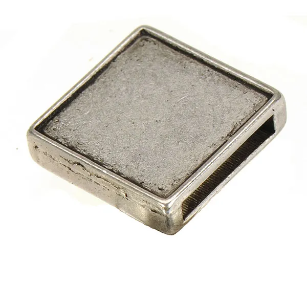 P￤rlor charms metall antik silver glidlegering fyrkantig diy cabochon set mode smycken fynd f￶r l￤derarmband 13 mm brett h￥l 18mm 50 st