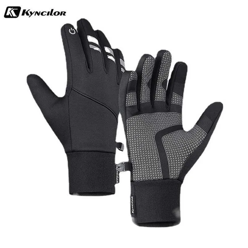 Skidhandskar Vintermän Kvinnor Cykelhandskar Full Finger Thermal Warm Handschoenen Touch Waterproof Windproof Non Slip Ski Snow Sport Gloves L221017