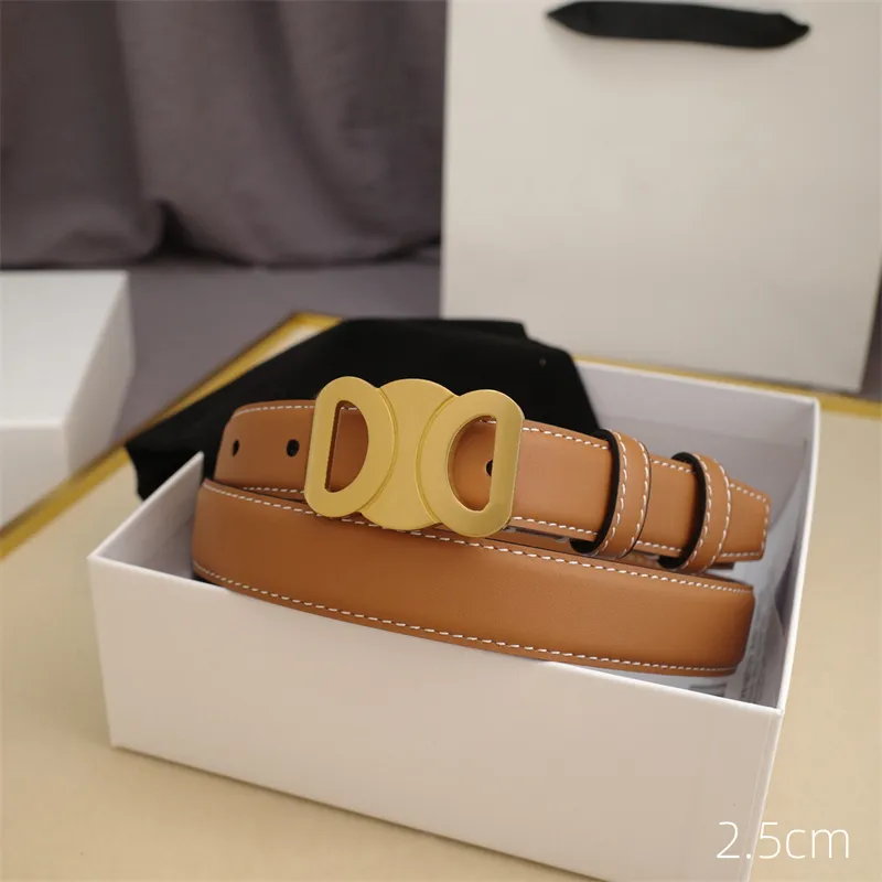 Luxury Belts Designer Men Belt Women Leather Waist Bands Gold Copper Buckle 2.4cm Mens Belt