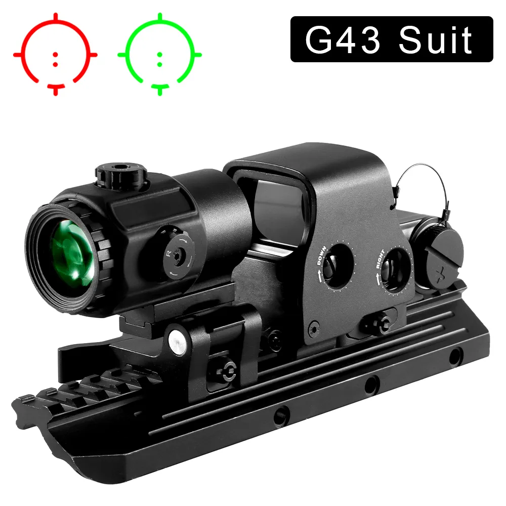 558 Holographisches Rotpunktvisier 558 G43 G33X Visierlupe Kollimatorvisiere Reflex mit 20 mm holografischem Zielfernrohr, rot/grün beleuchtet