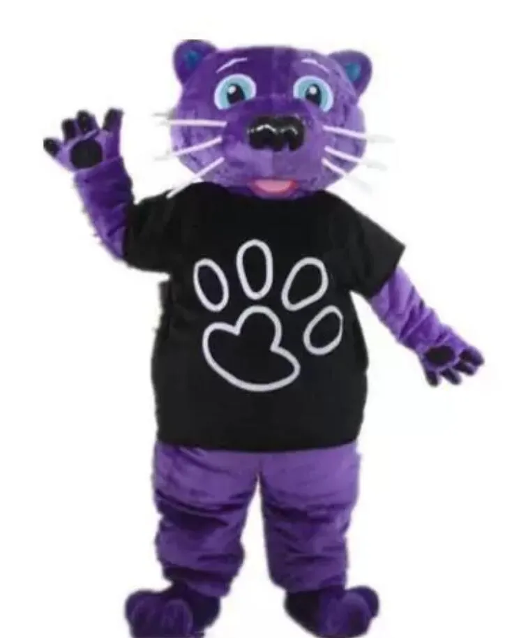 Discount factory hot purple panther mascot costume adult panther costumes for adult to wear