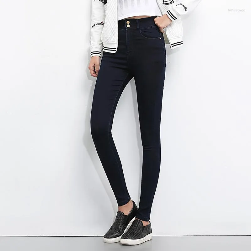 Women's Jeans Women's 2022 Women Pencil Pants High Waist Streetwear Denim Skinny Elastic Plus Size 3XL 4XL 5XL Black Trousers Female