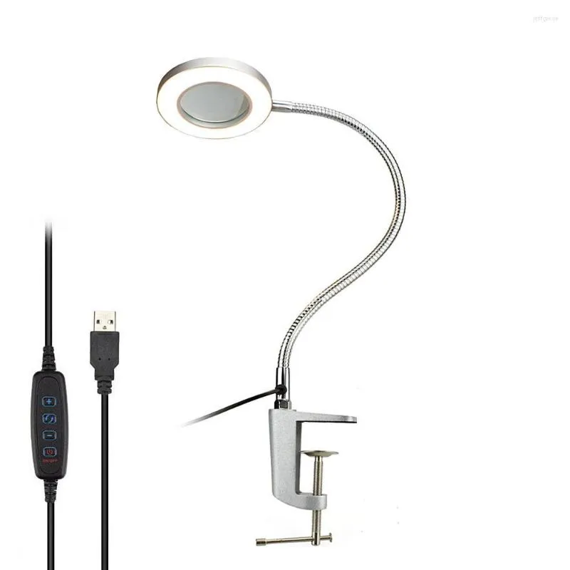 Lampes de table 8W LED Anneau Lumière Supplémentaire Diffusion Directe Ancre Beauté Lampe Loupe Travail