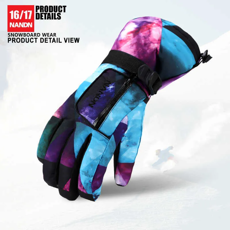 Gants de Ski NANDN SNOW gants hommes femmes Garder au chaud Snowboard Moto Hiver Escalade Imperméable Neige L221017