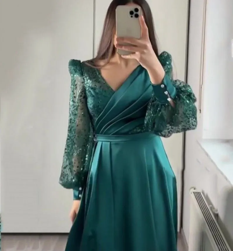 bottle green silk dress Tina Dark Green Satin Plunge-Neck Embellished Maxi Dress – Club L London