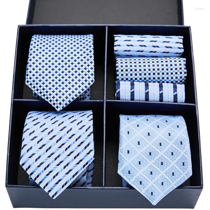 Bow Ties Silk for Men Nieuwheid Hanky ​​Set Tie Formele Red Cravat Wedding Business Office Shirt Ntralter Gift in A Box