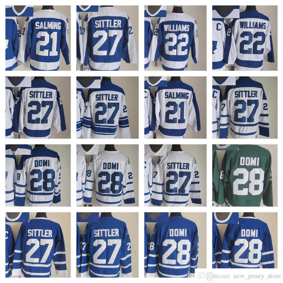 Movie CCM Vintage Ice Hockey Jerseys 22 tiger Williams 21 Borje Salming 27 Darryl Sittler 28 Tie Domi Stitched Jersey