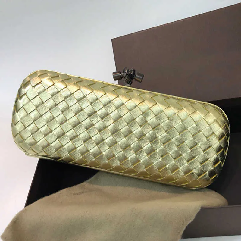 Vintage Satin Weave Leather Evening Bag Multifunctional Clutch Women's New Jewelry Box Cosmetic Bag Fashion Versatile Design Splicing