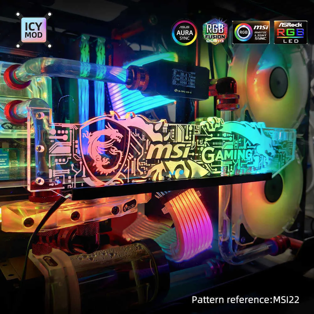 Supporto Per Scheda Video RGB Annadue | Staffa GPU Con Luce A Cristallo E Design Squame Di Drago