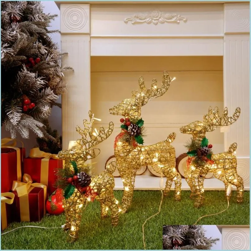 Gold Deer Elk Kmart Christmas Lights For Christmas Tree Scene And