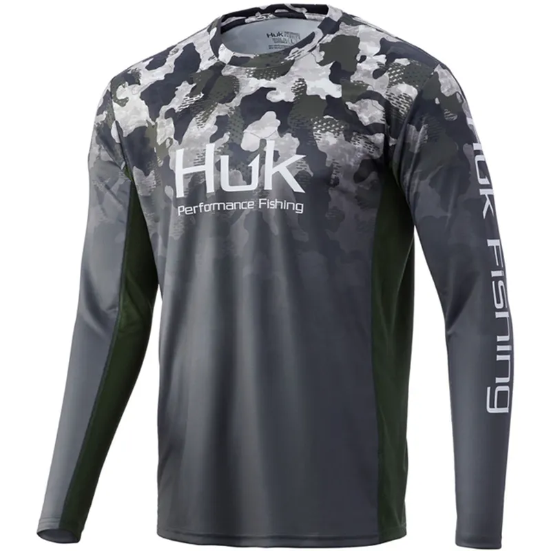Chemise De Pêche Performance Huk - Taille XL - Manches Longues - Noir Et Gris - Occasion