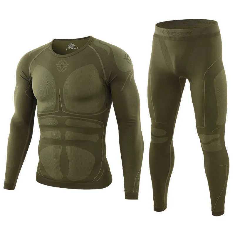 Men's Sleepwear Warm Autumn Winter Long Sleeve Outdoor Thermal Underwear Set Fleece Slim Fit Army Tactical Hiking Military Clothes Top Pants C T221019