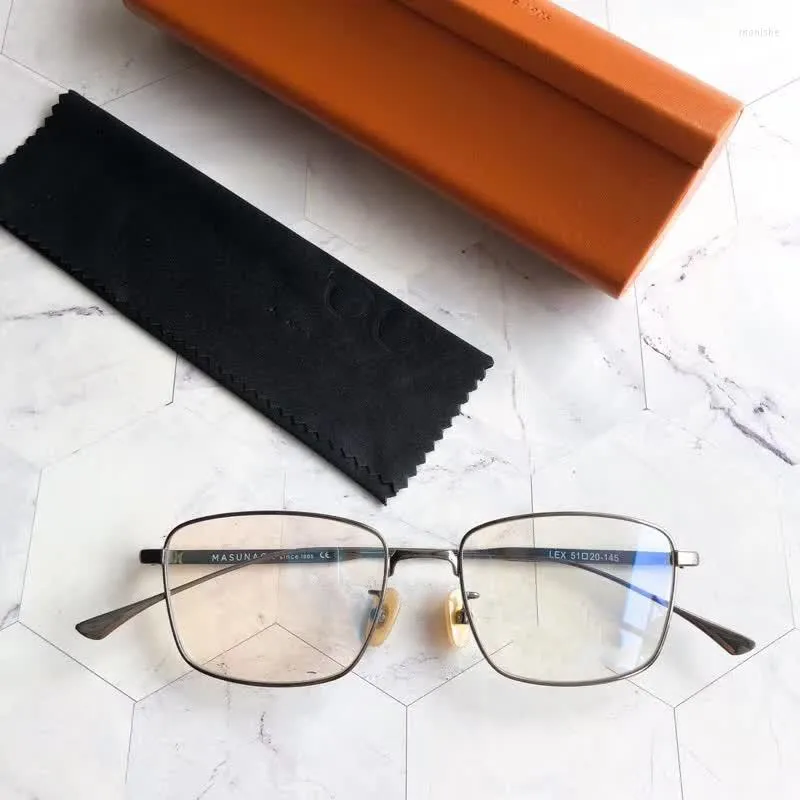 Zonnebrillen omlijsten het Japanse merk Optisch Titanium Square Ultra-Light Gafas Handgemaakte bril Myopia Recept glazen Men de oculos