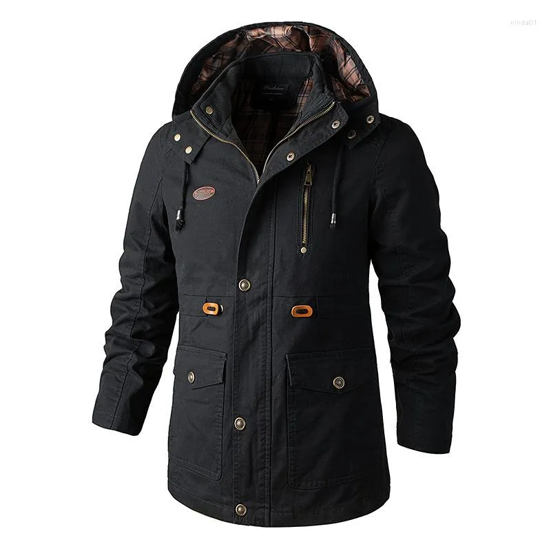 Heren down jassen gewassen katoenen winterjas mannen casual capuchon warme parka jas winddicht militair