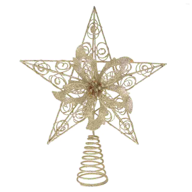 Dekoracje świąteczne drzewo gwiazda Topper Dekorun wakacyjny Xmas Ozdobowy Betlejem brokat ornament Treetop dostarcza imprezowe wiszące lakie lakling