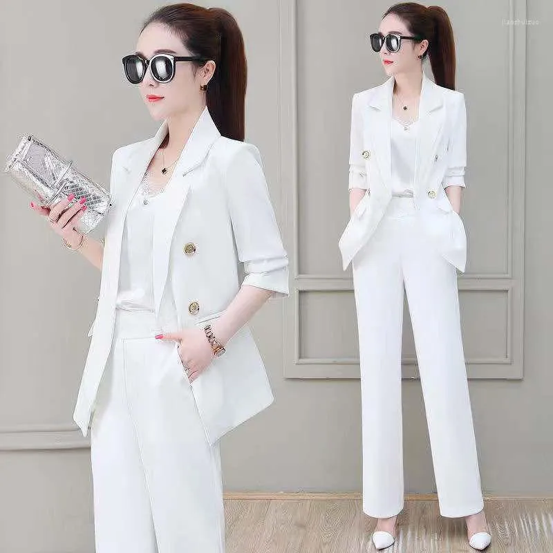 Women 2 Piece Outfits Suits Set Long Sleeve Button Blazer High Waisted  Pants Jumpsuit For Business Ladies Suit Purple L 