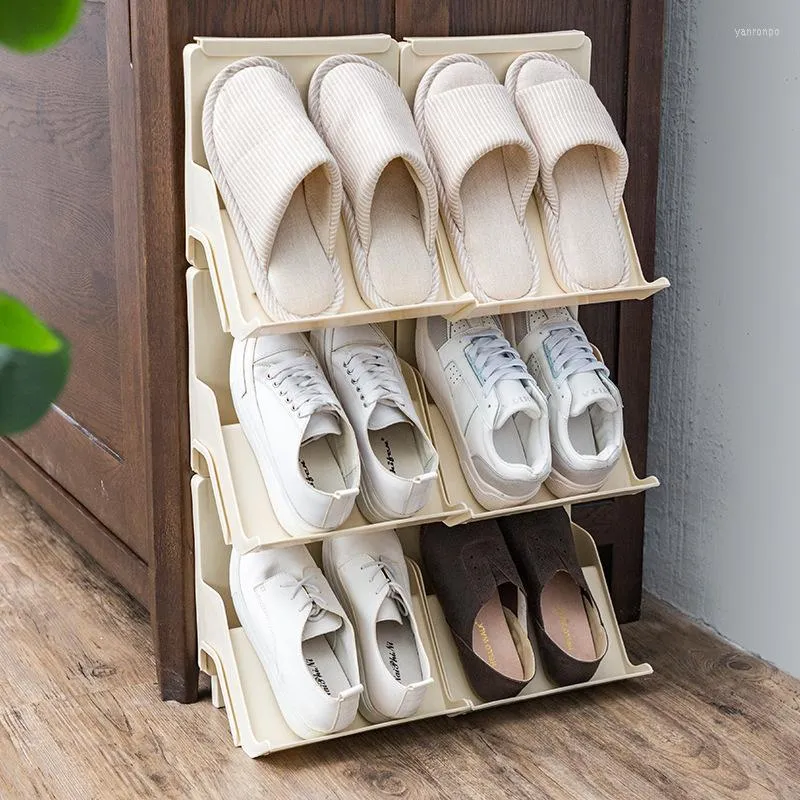 Kl￤dlagringsgarderob Multi-Layer Stitching Shoe Rack kan ￶verlagras h￤ngande portabelt sovsal i europeisk stil