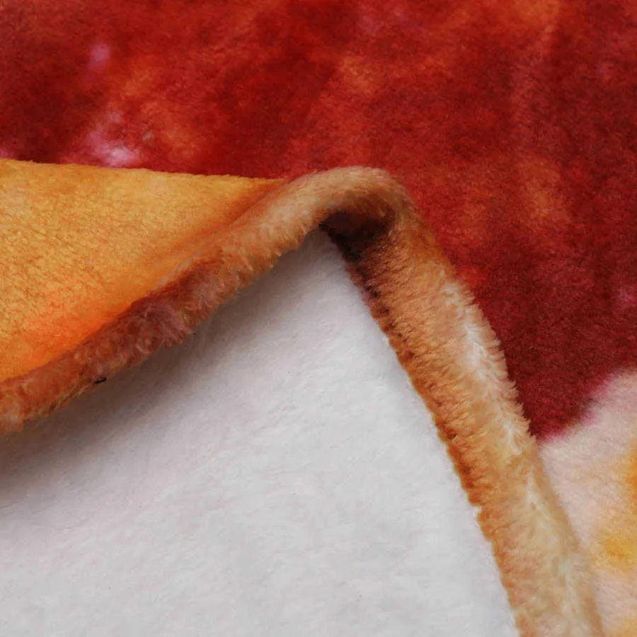 Food Print Soft Warm Cozy Flannel Tortilla Pizza Blanket Round