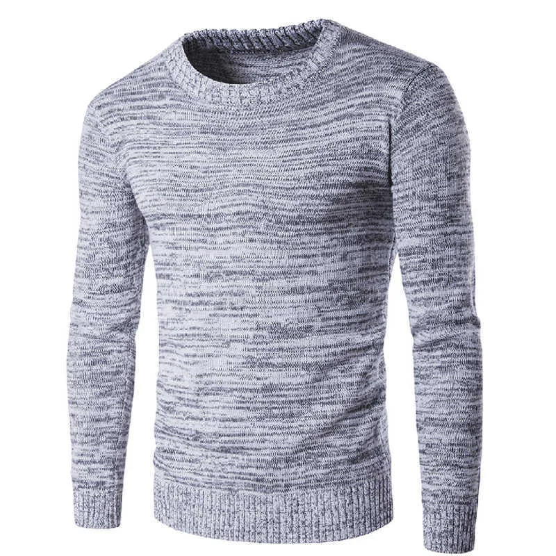 Men's Sweaters New 2018 Knitting Pullovers Casual Long Sleeve O-Ne Wool Slim Plus Size Gray Men 2XL G221018