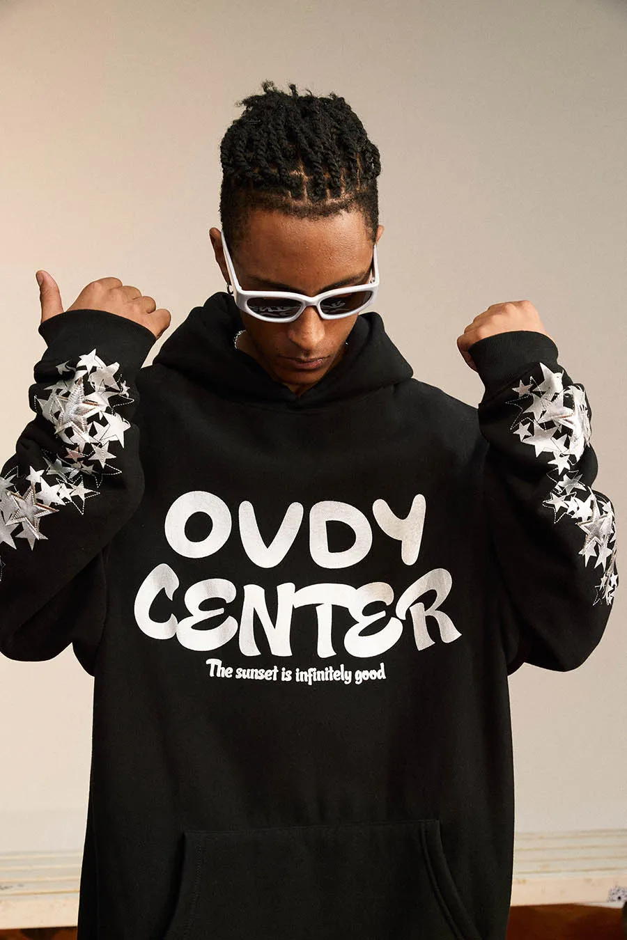 Unisex Autumn Sweatshirt With Embroidered Star Print And Superior