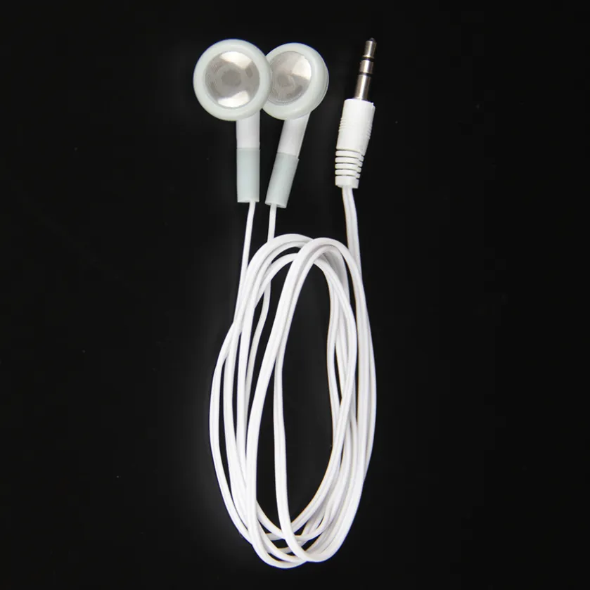 Beyaz kablolu tek kullanımlık kulaklıklar stereo 3.5 mm Kütüphane Okulları İçin Kulak İç Kulaklıklar Spor Salonu Oteller Motor Koçları
