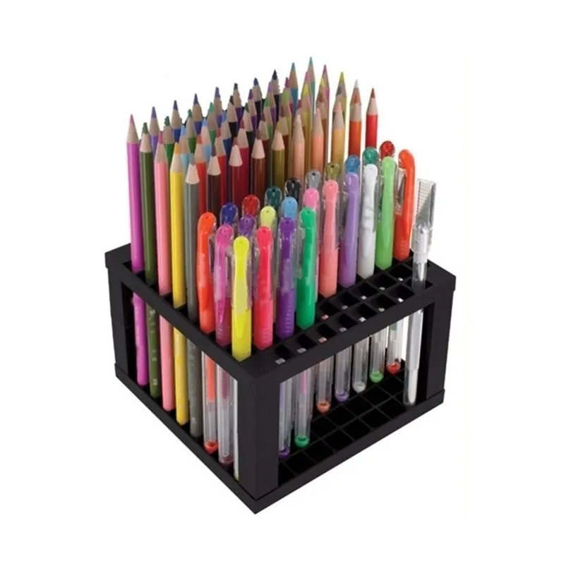 96 Hole Pencil Brush Holder Desk Stand Organizer Holding Rack for Pens Paint Brushes Colored Pencils MarkersBrushes L29K 220510