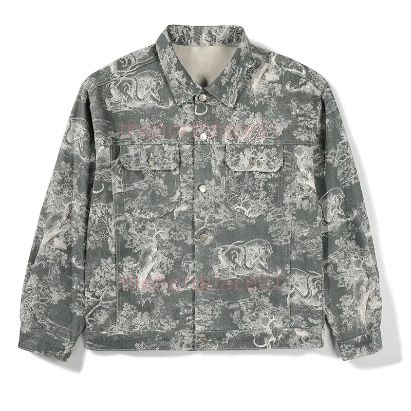 남성 패션 잉크 인쇄 청바지 재킷 디자이너 여성 데님 재킷 캐주얼 힙합 외곽 의류 아시아 크기 M-XL