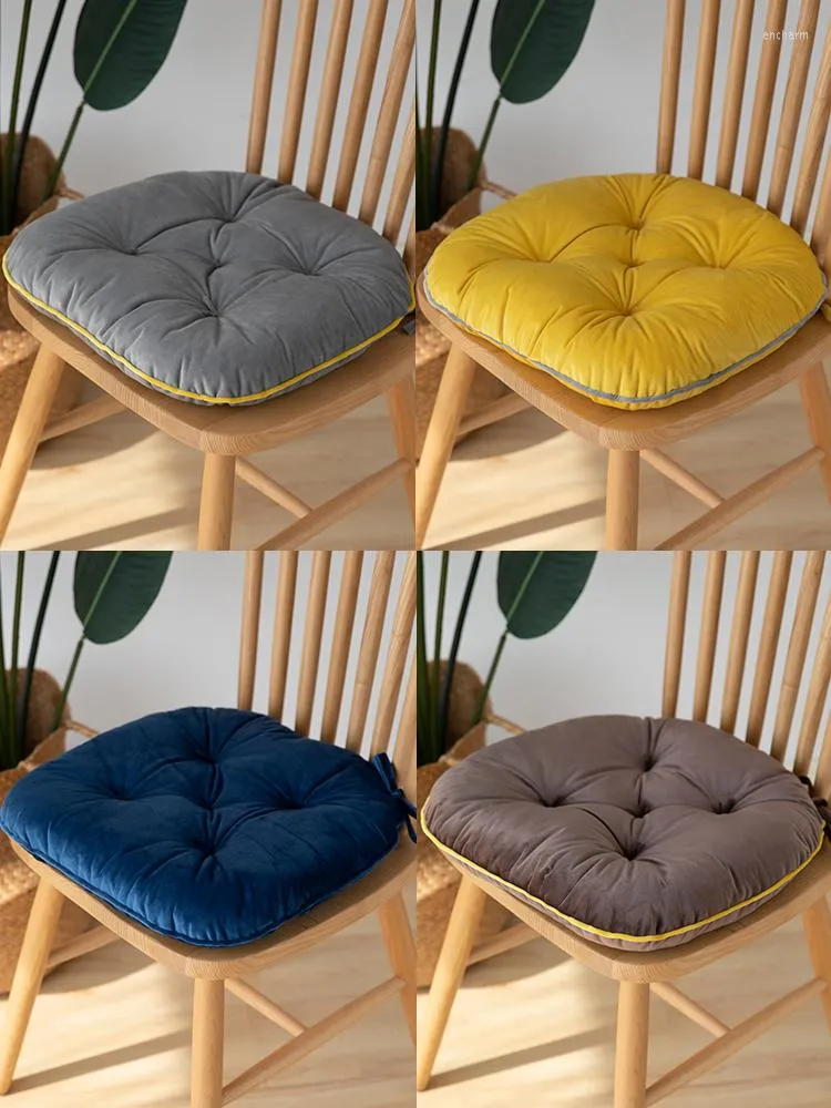 Travesseiro de 42x40cm amarelo/cinza/azul/marrom cadeira de veludo curto lave de cabine de cabine de sede de tapa -de -jantar Decoração da sala de jantar